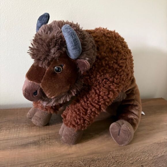 The Petting Zoo Large Brown Bison Buffalo Stuffed Animal Plush Toy 16" - Picture 6 of 11